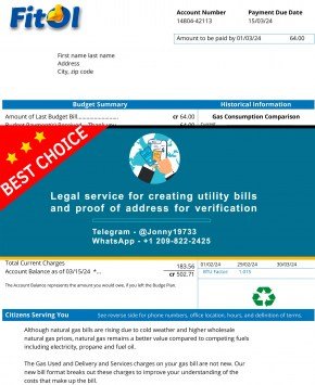 Sweden Fitol utility bill Sample Fake utility bill